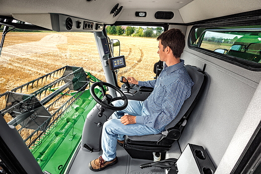 The cab on the new W Series combines from Deere.