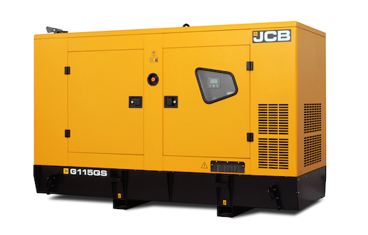 The JCB G115QS producing 106kVA at 60Hz/220V is powered by a JCB Dieselmax four-cylinder engine.