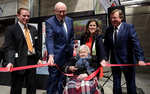 Pictured (from left) at the ribbon cutting are: Owen Cavanagh, EU Commissioner Phil Hogan, Charles Cavanagh, Mary Cavanagh, Clodagh Cavanagh and Charles Cavanagh.