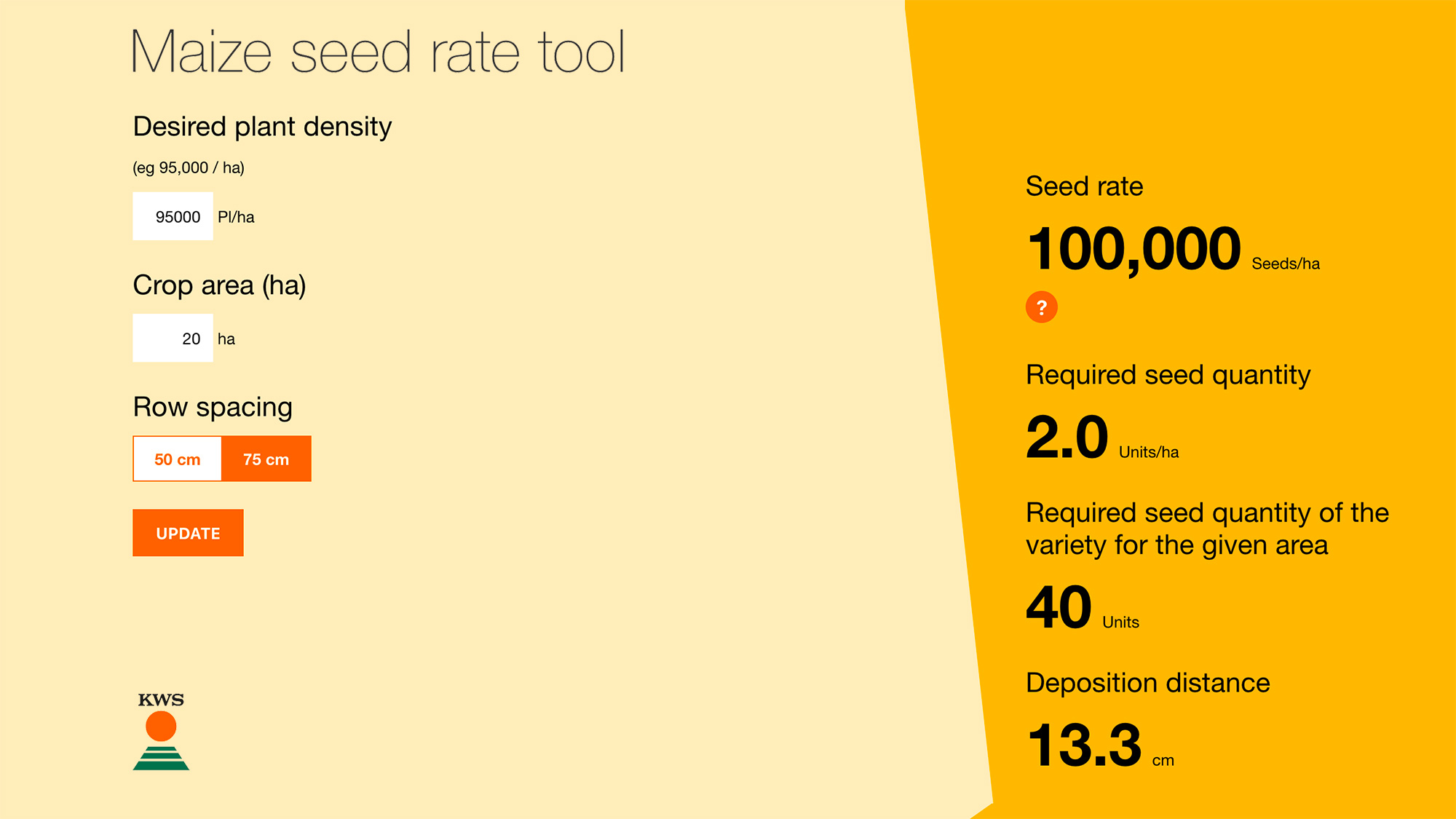 KWS' new online maize seed rate calulator is now available on the company's website