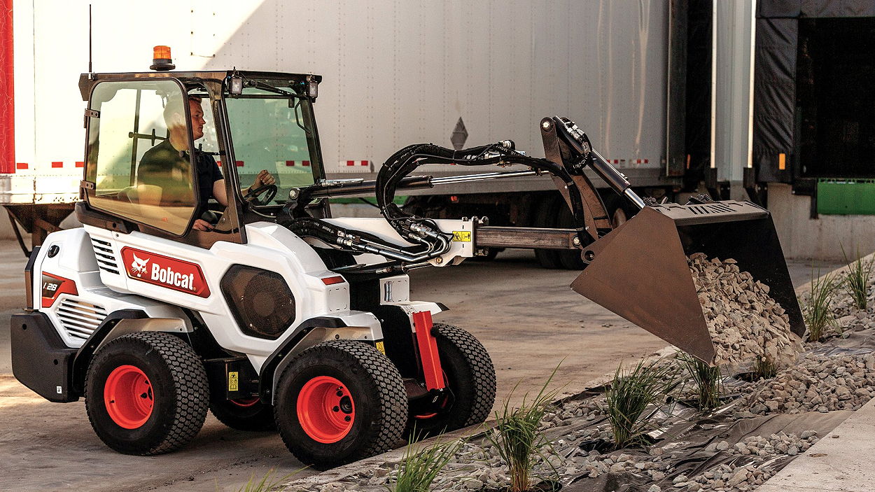 Bobcat's new L28 model is one of the company's two new smal articulated loaders