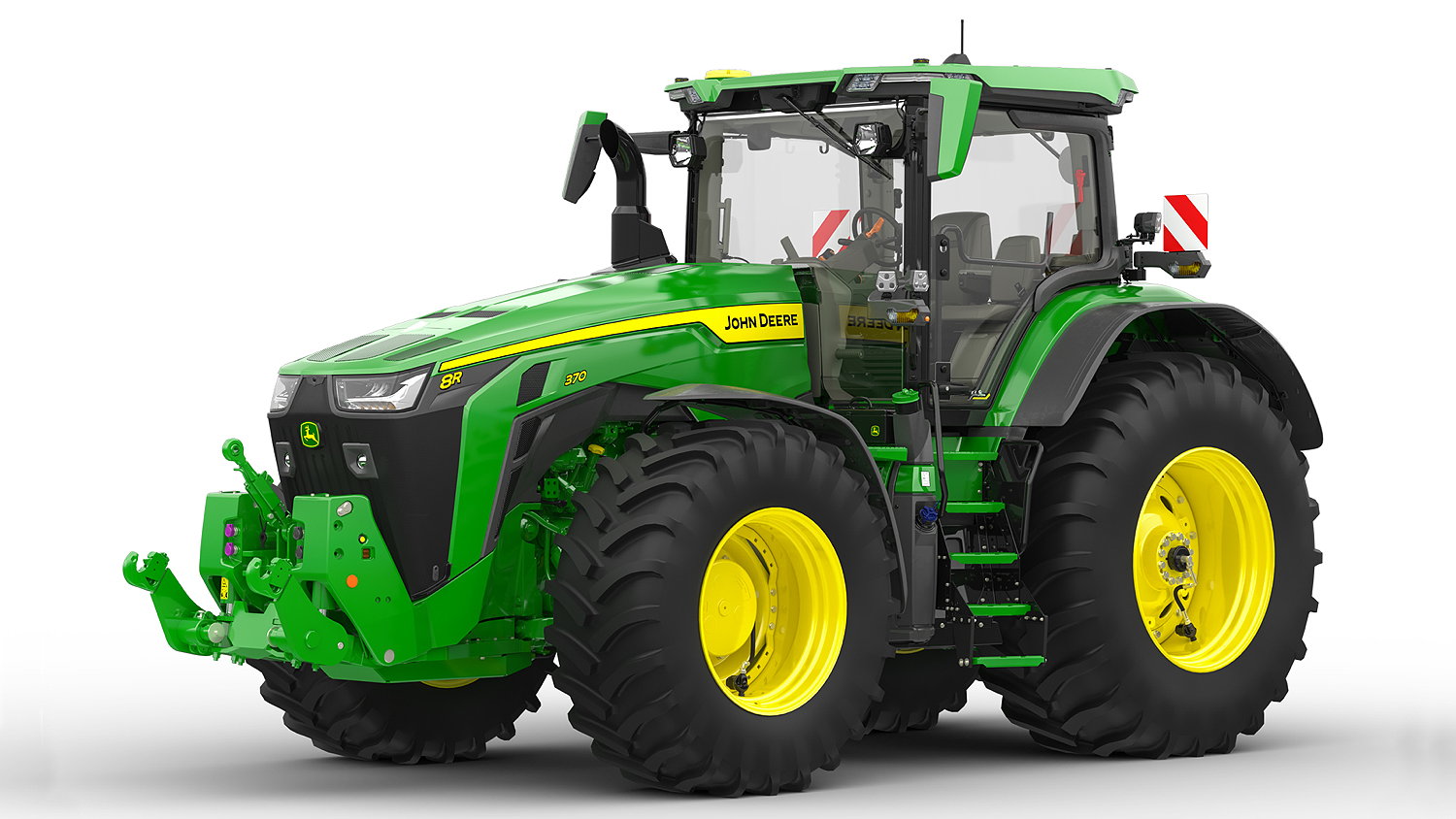 John Deere has launched a fully integrated tyre pressure control system for its 8R Series tractors