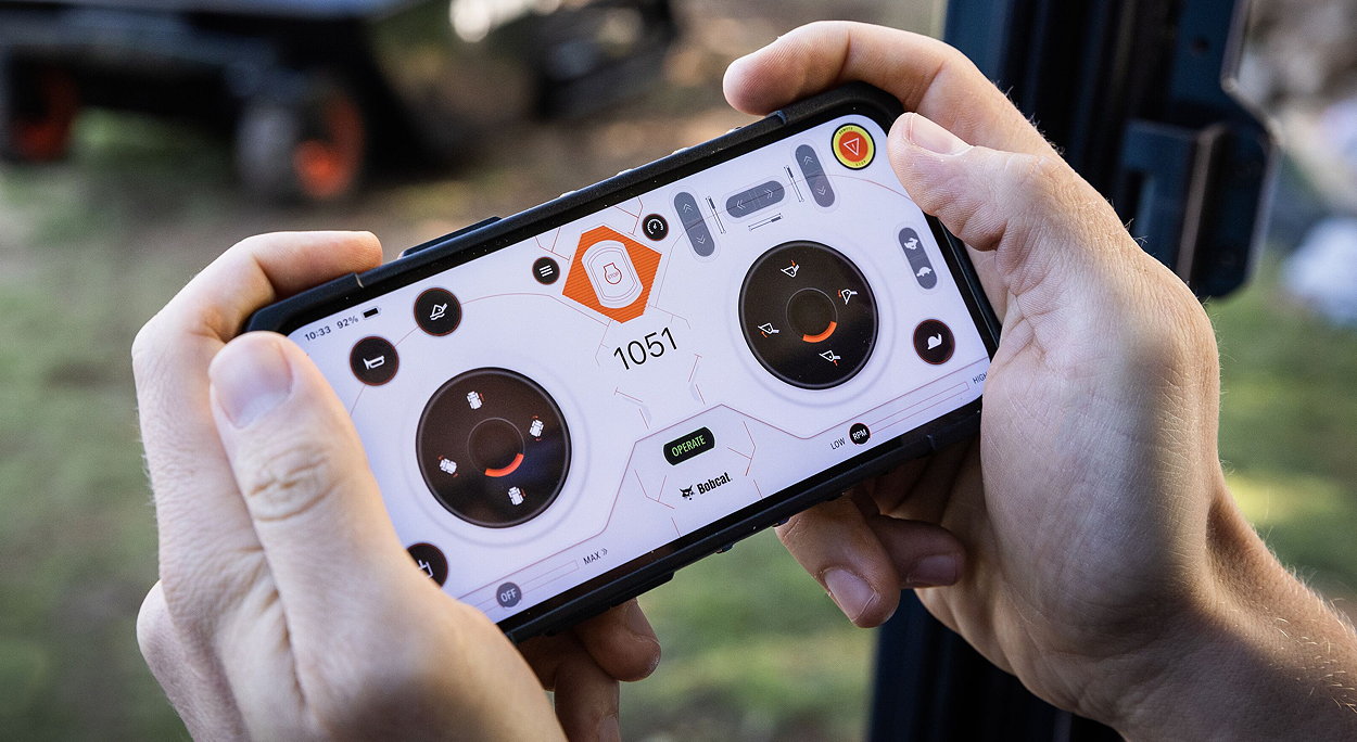 The MaxControl system from Bobcat allows the company's compact loaders to be controlled via an app on an iPhone or iPad