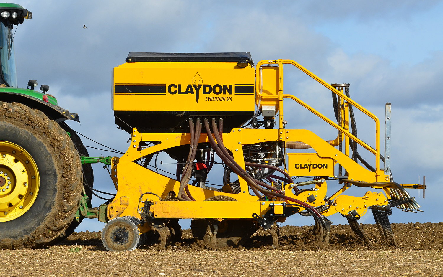 The largest model in Claydon’s new range of Evolution mounted drills is the 6.0m wide M6