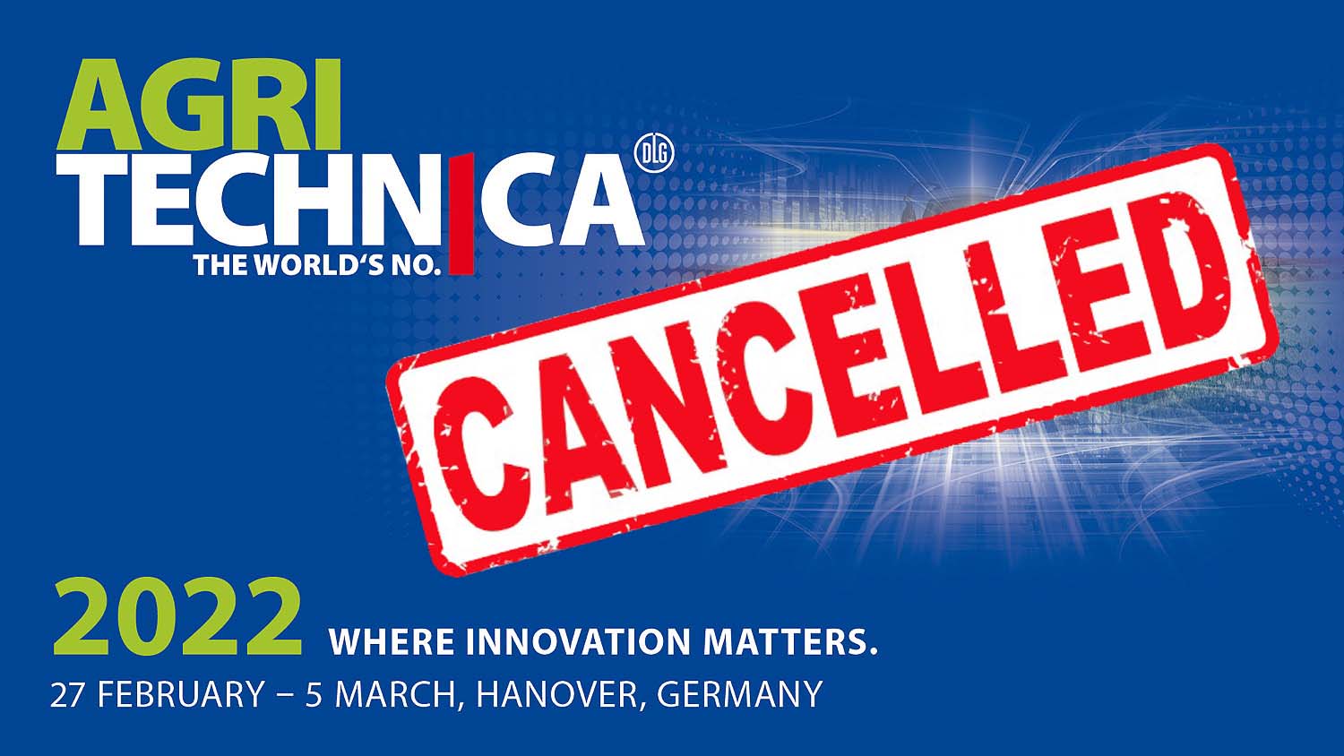 DLG Agritechnica cancelled