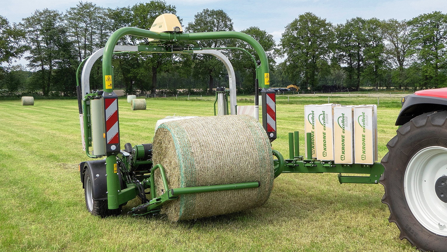 Krone's new EasyWrap 165T round bale wrapper.