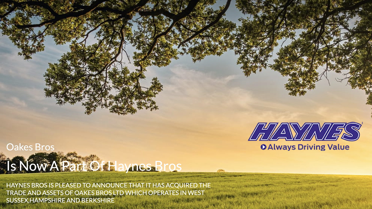 Haynes Agricultural purchses Oakes Bros