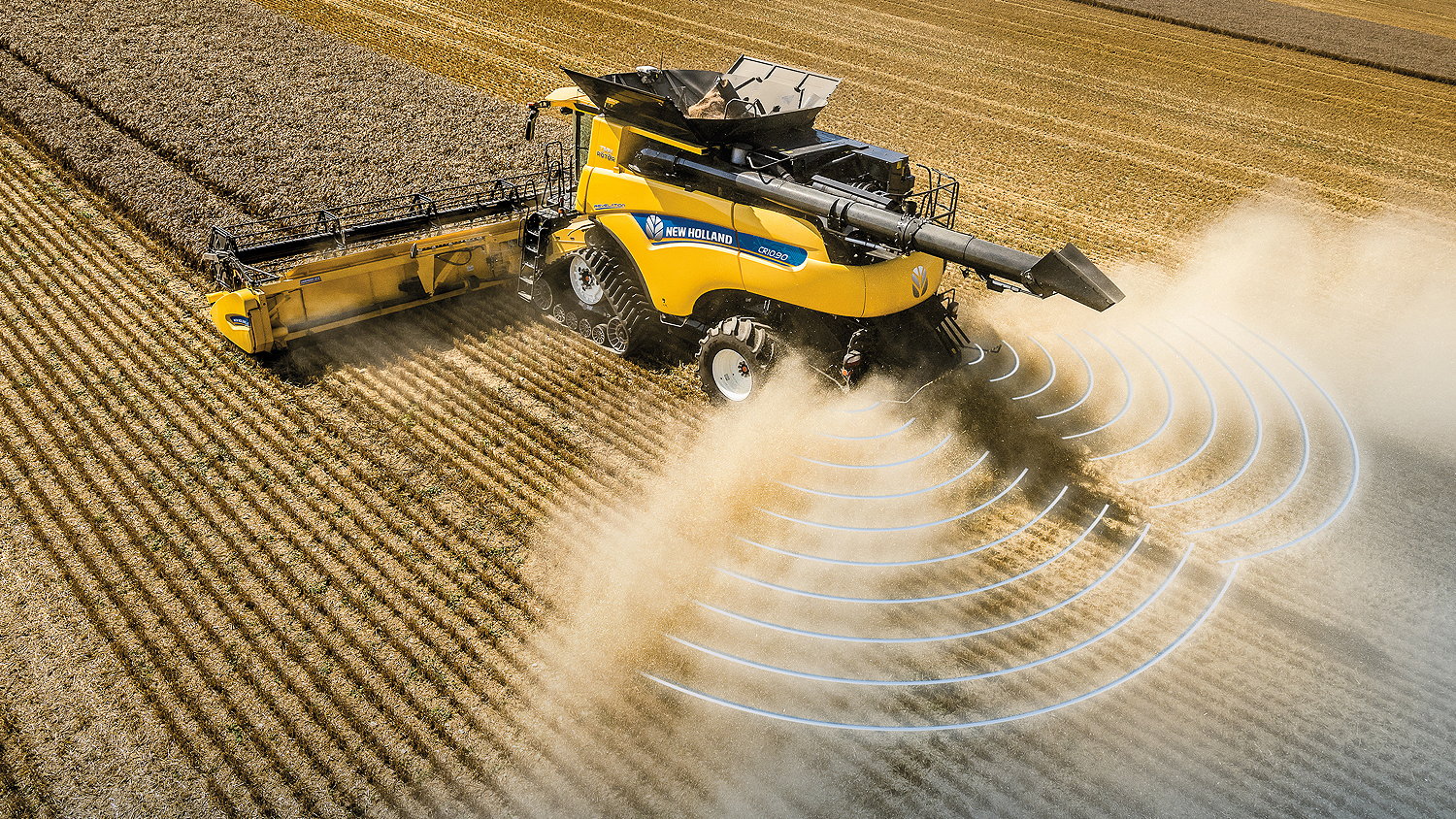 New Holland’s new combine residue automation system uses 2D radars to obtain an accurate image of the residue particles behind the combine