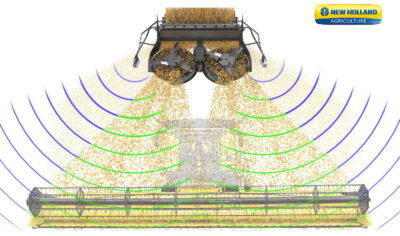 The even residue distribution achieved with New Holland's residue automation system provides the best soil conditions for the following crop