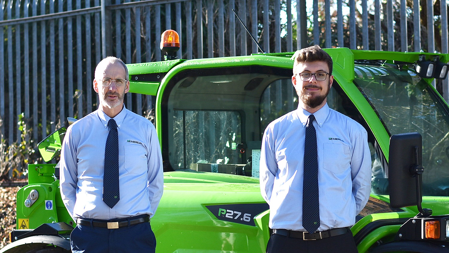 Merlo UK regional sales manager Gavin Smith and marketing coordinator James Knight