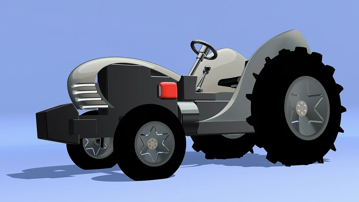 AtomicTractors' electric-powered small tractor takes its design cues from the Ferguson TE20 ‘Little Grey Fergie’