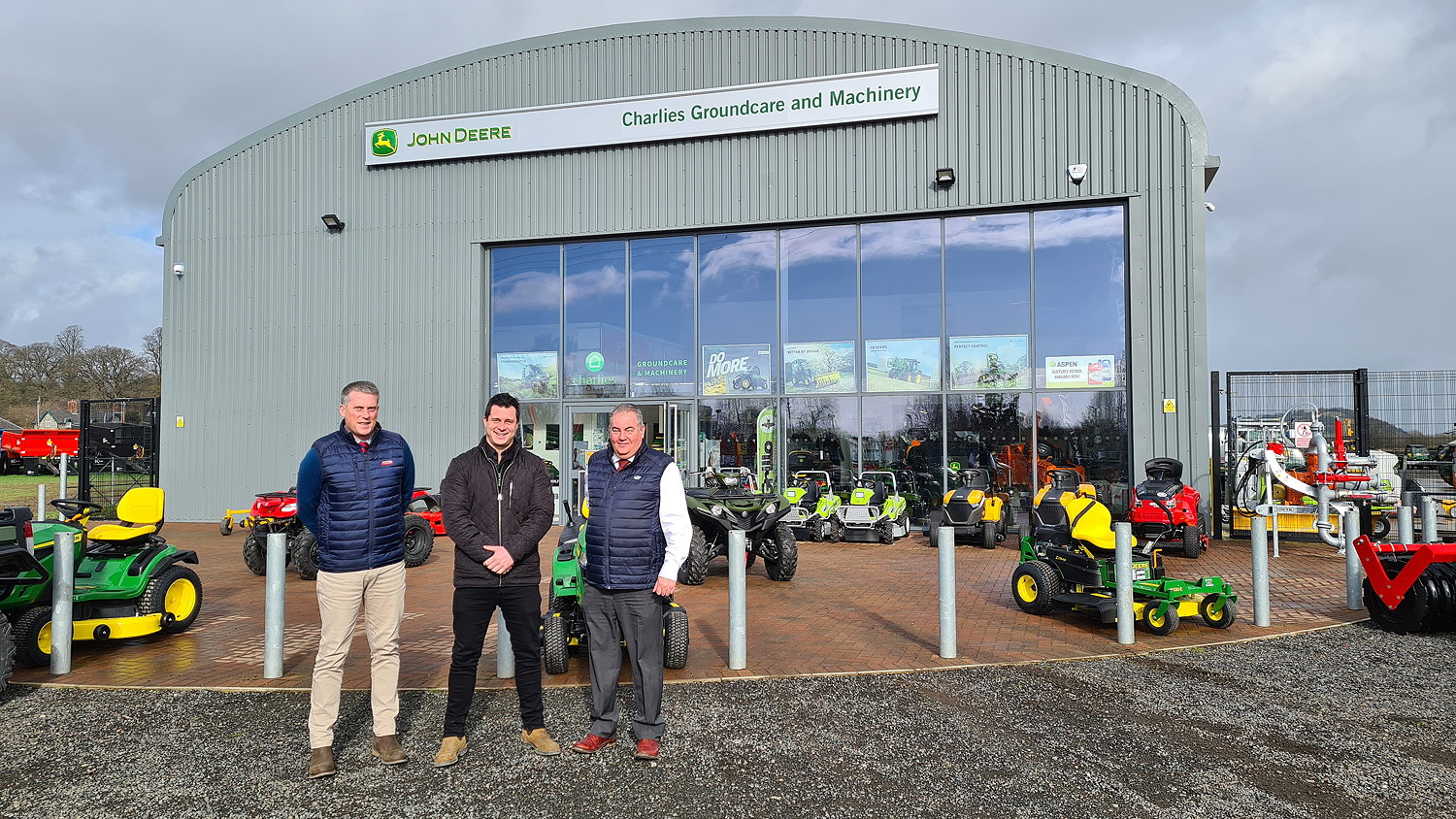 Pictured (left to right) at Charlies Groundcare and Machinery are Maschio product manager Dominic Burt; dealer principal Ross Holloway and Opico territorty manager Nick Rider