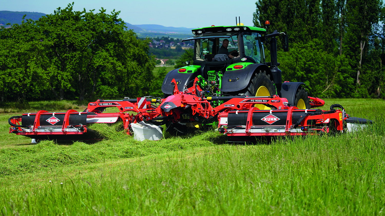 Kuhn’s new FC9330RA rear-mounted mower conditioner is among the products lined up for launch in the next 12 months