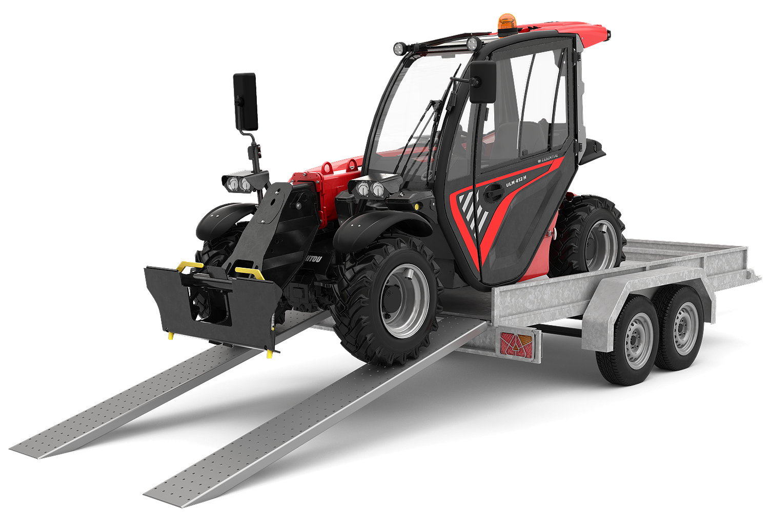 The Manitou ULM's working weight of 2,550kg to 2,900kg means it can be carried on a trailer with a GVW or 2,500kg