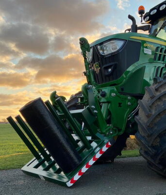 JF Hudson has built one of its Compact Front Boxes to carry silage wrap, net and twine