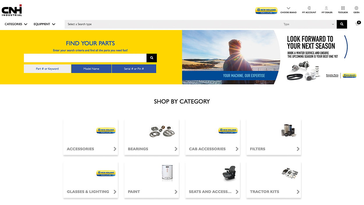 MyCNHIStore allows customers to benefit from a completely new selection and purchase experience enabling them to select parts any time and from anywhere via any device