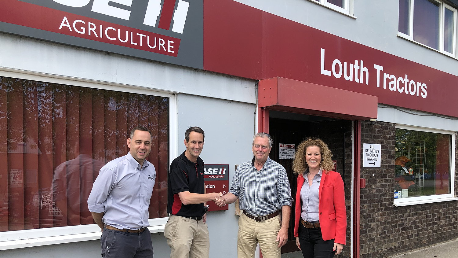 Pictured (from left) are: Sharmens' aftermarket director, James Madge; Sharmans' managing director, Scott Barclay; Louth Tractors' managing director, John Smith; and Sharmans' marketing director, Sally-Anne Hazard