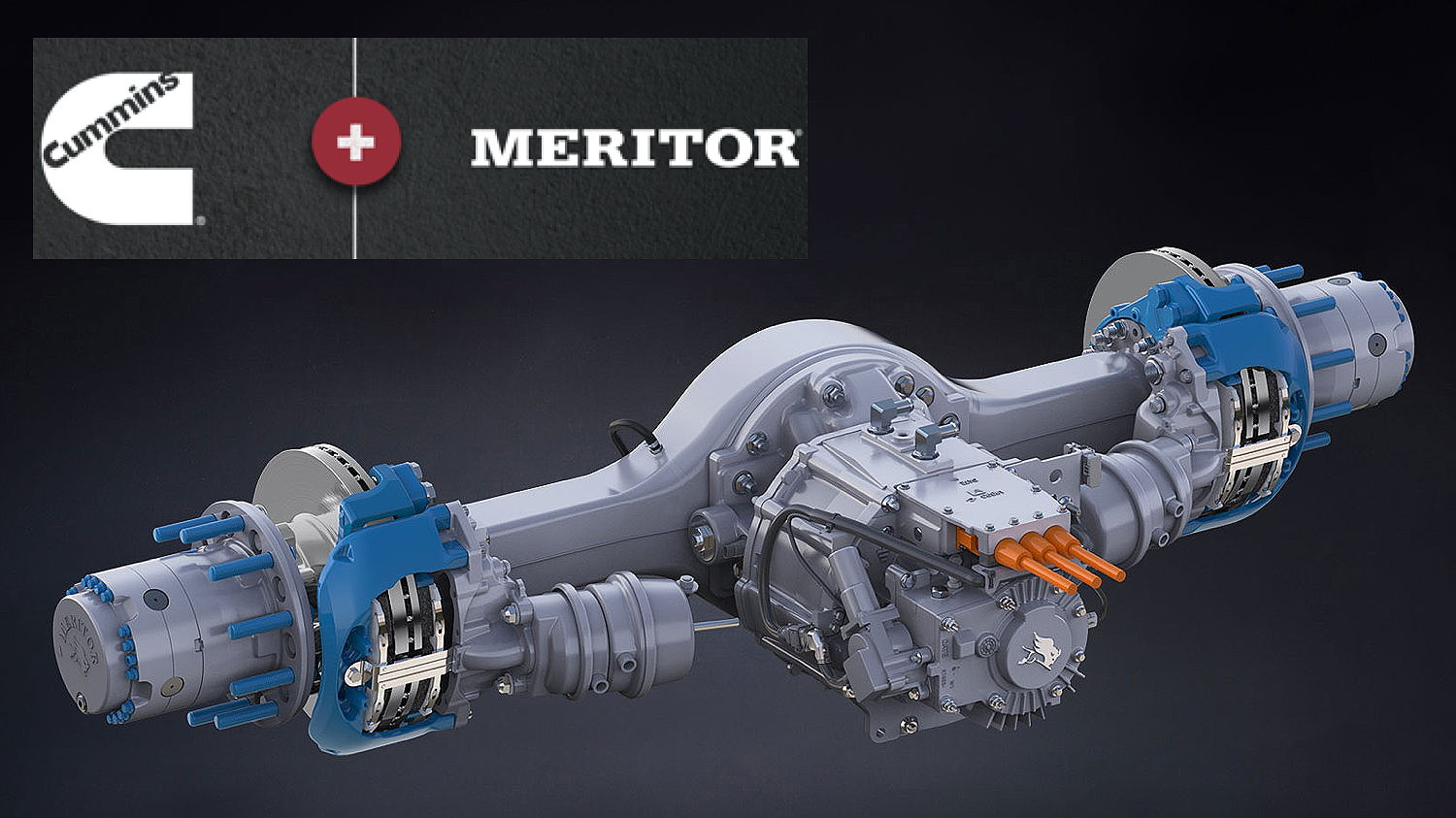 Meritor's 14XE ePowertrain combines proven axle technology with an electric motor.