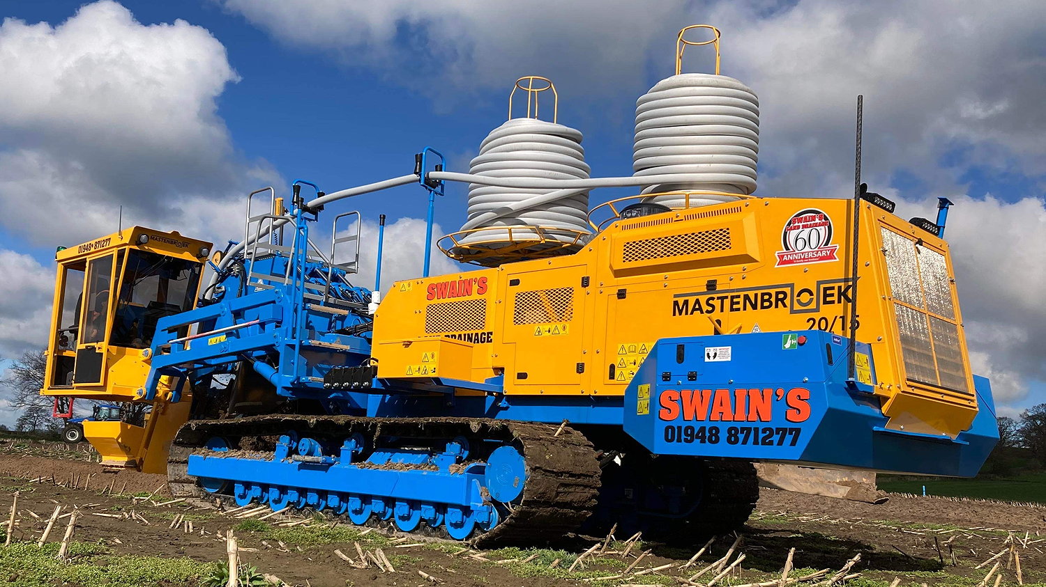 Swain's Mastenbroek 20/15 self-propelled drainage trencher.