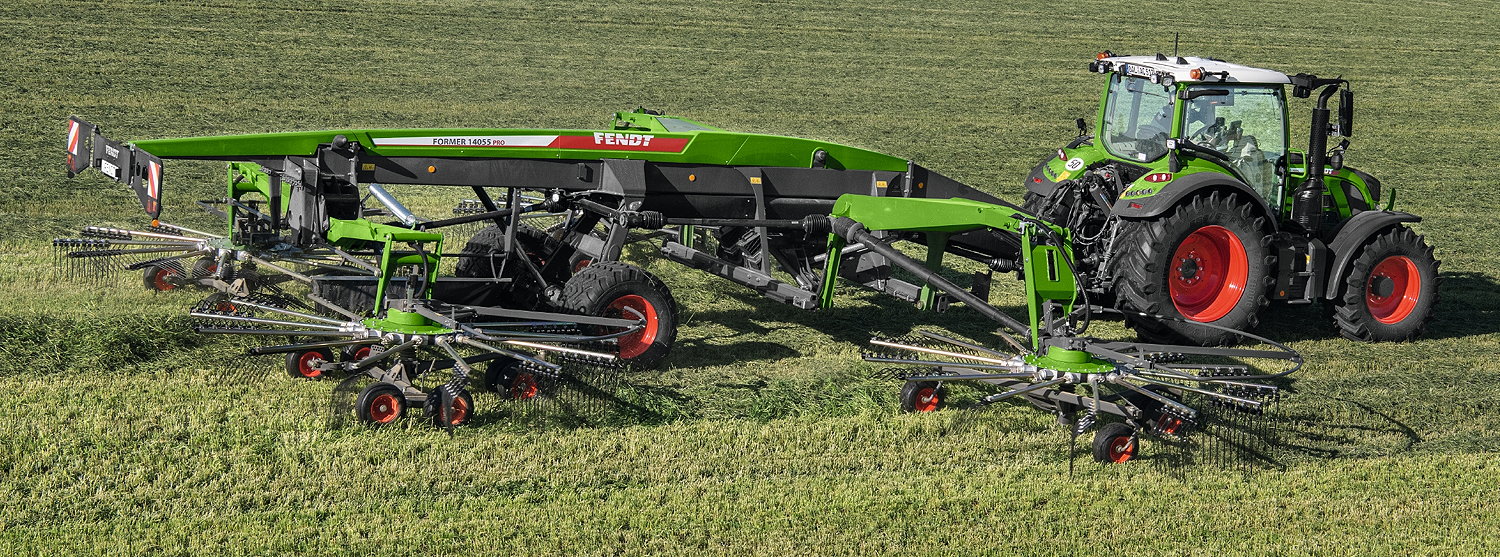 Fendt's 2023 Former 14055 Pro four-rotor rake.