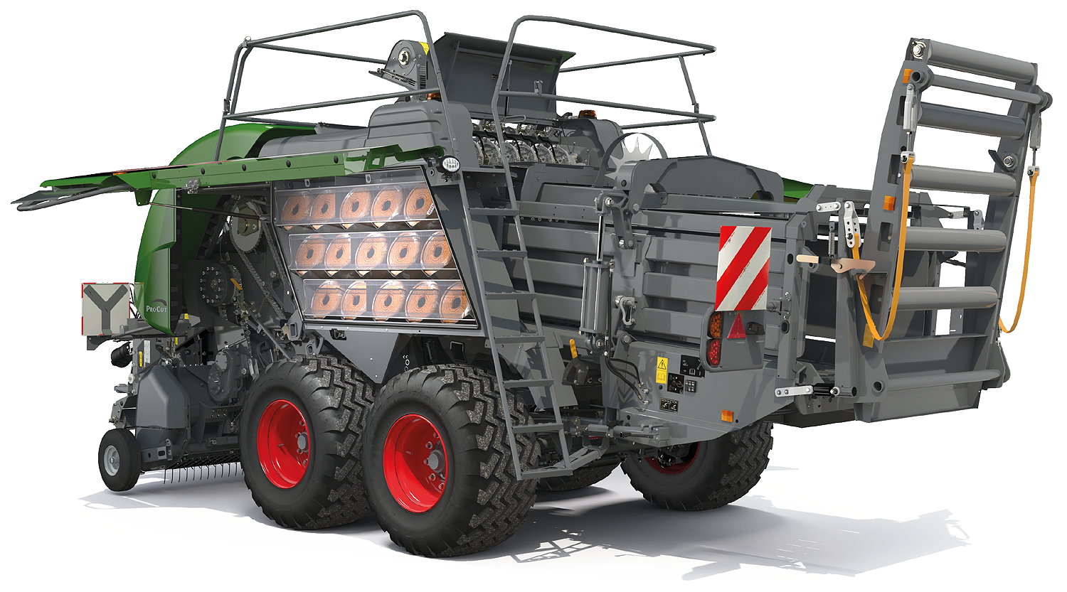 Tandem-axle versions of Fendt's 2023 Large Square Balers are equipped as standard with a new and improved suspension system with a passive steering axle.