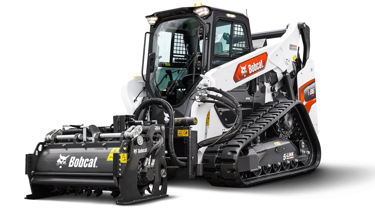 The tracked Bobcat T86 compact loader has the same 105hp engine as its wheeled stablemate, but a larger rated operating capacity of 1,780kg.