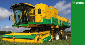 The Oxbo GP1189 pea harvester is built at a Norfolk plant that has operated under the Ploeger, PMC and FMC names during the past 50 years.