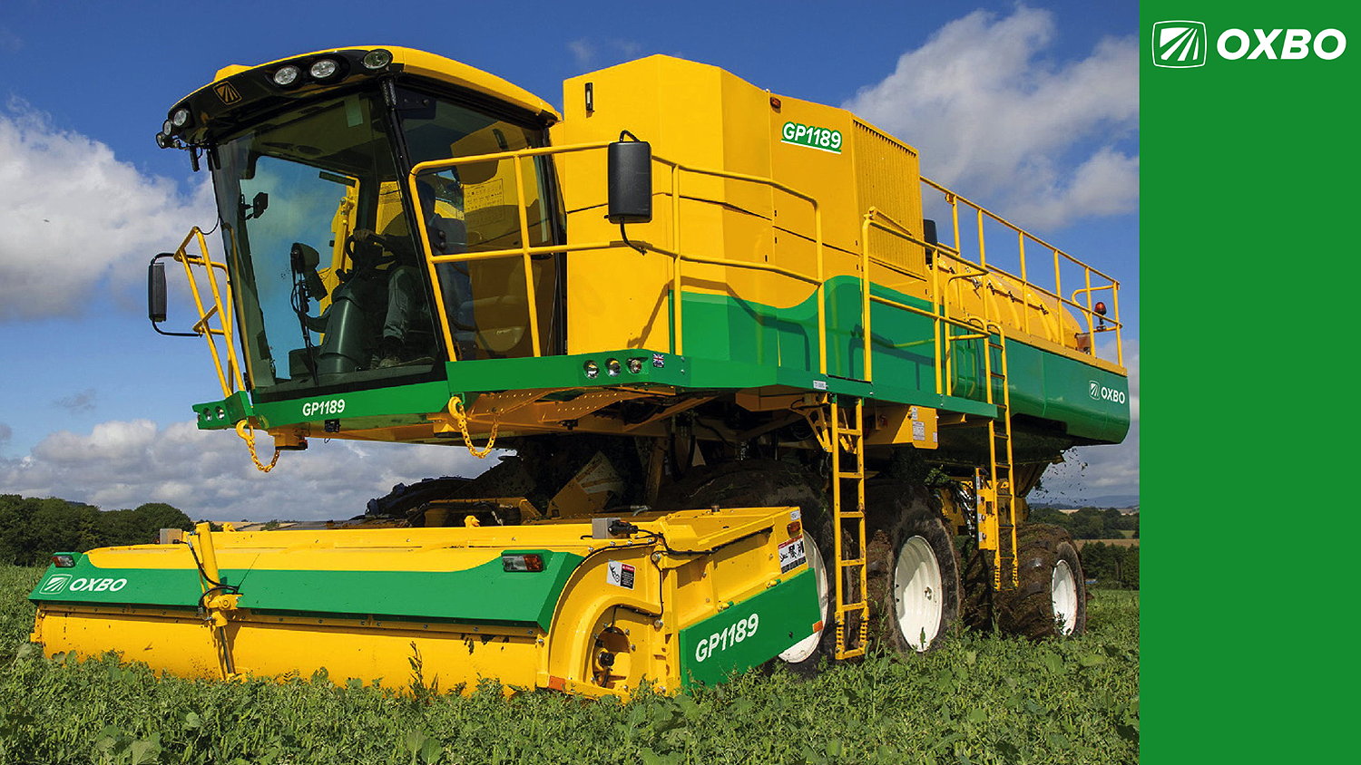 The Oxbo GP1189 pea harvester is built at a Norfolk plant that has operated under the Ploeger, PMC and FMC names during the past 50 years.