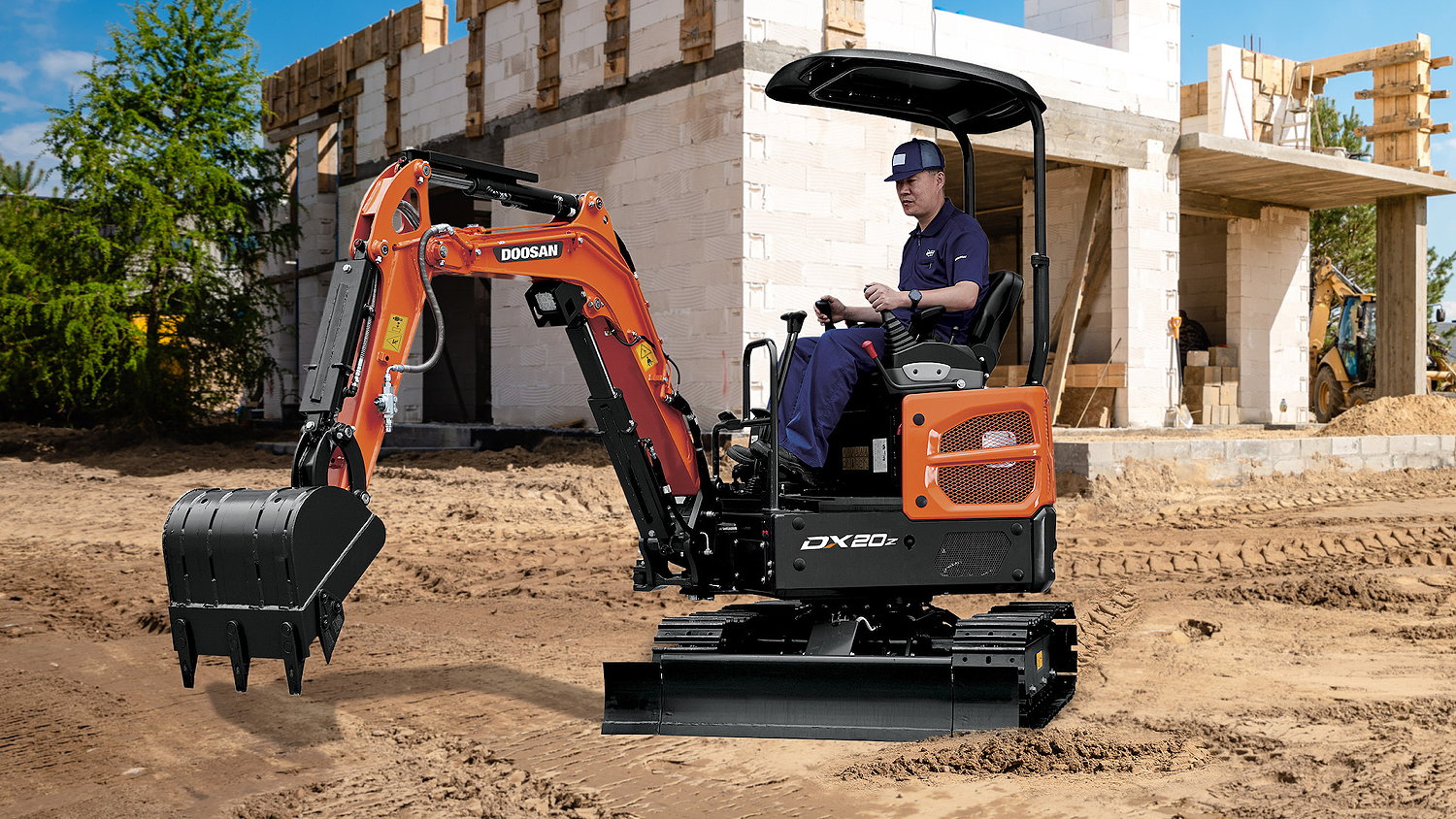 Doosan's new DX20Z-7 mini-excavator offers a zero-tail-swing design and a detachable canopy for low-height entrances.