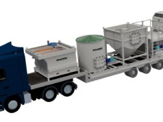 Haith's new mobile water treatment plant can be transported on a conventional low loader.