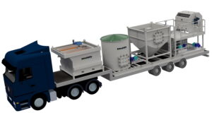 Haith's new mobile water treatment plant can be transported on a conventional low loader.