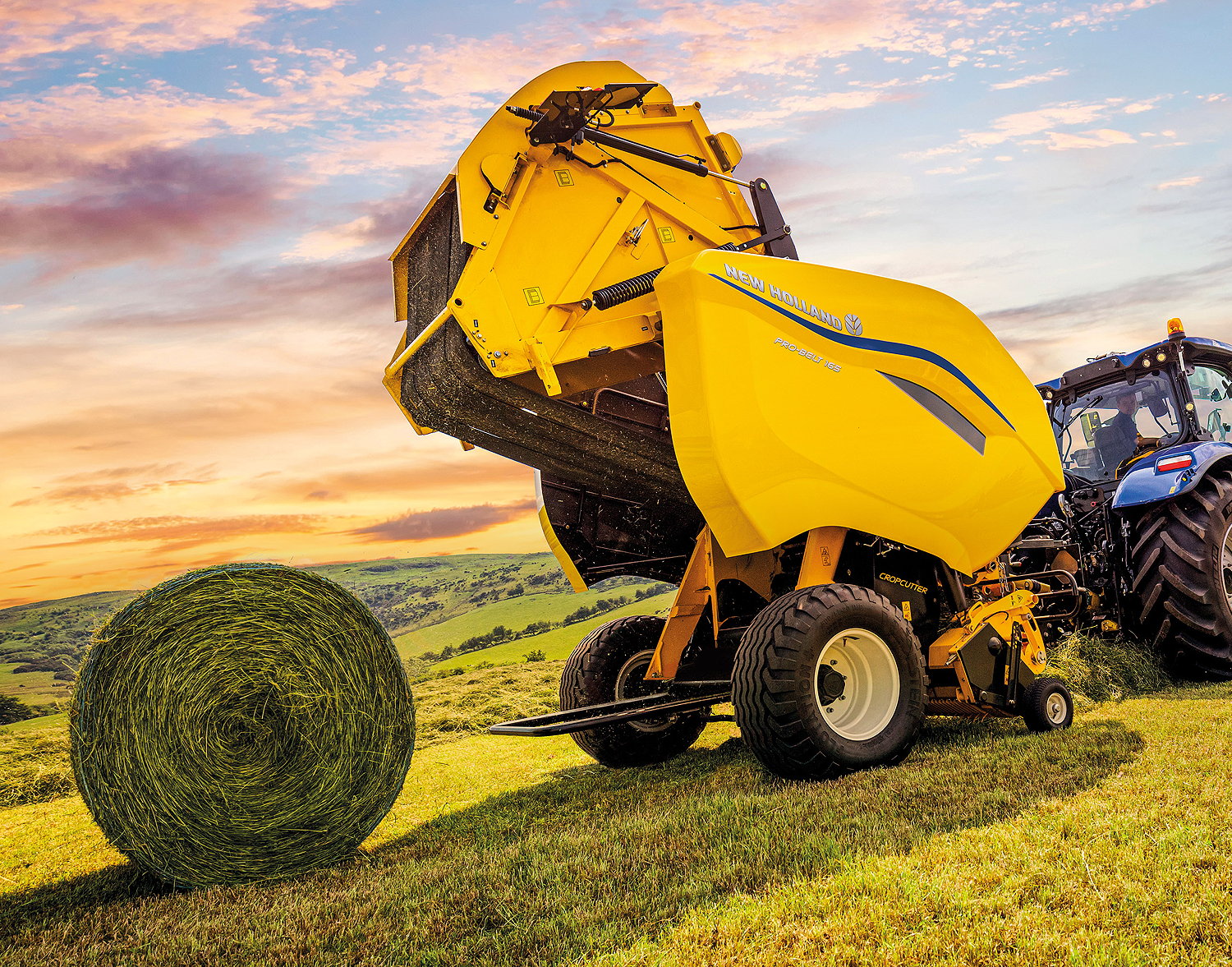 New Holland's round baler ranges - including the new Pro-Belt - feature the brand's new Natural Flow styling.