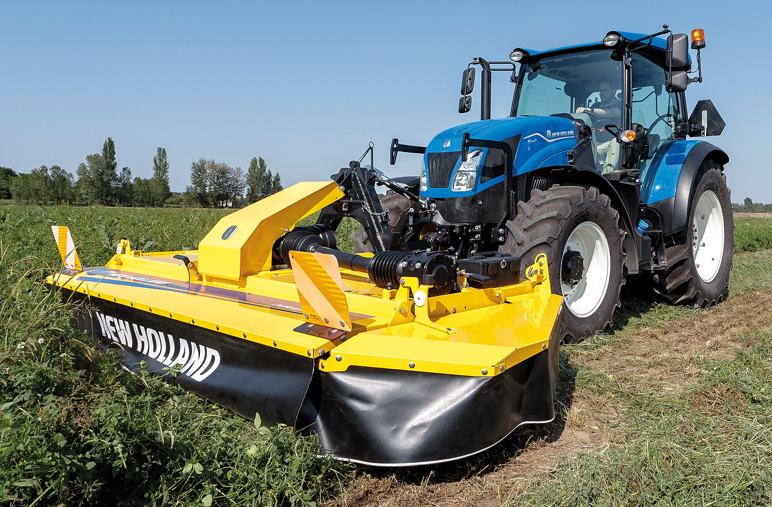 An option front linkage with PTO is available from the factory with New Holland's latest T5S models. 