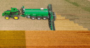 Samson Agro's GSC system ensures that overlapping and overdosing of slurry is avoided in wedges or close to field boundaries.