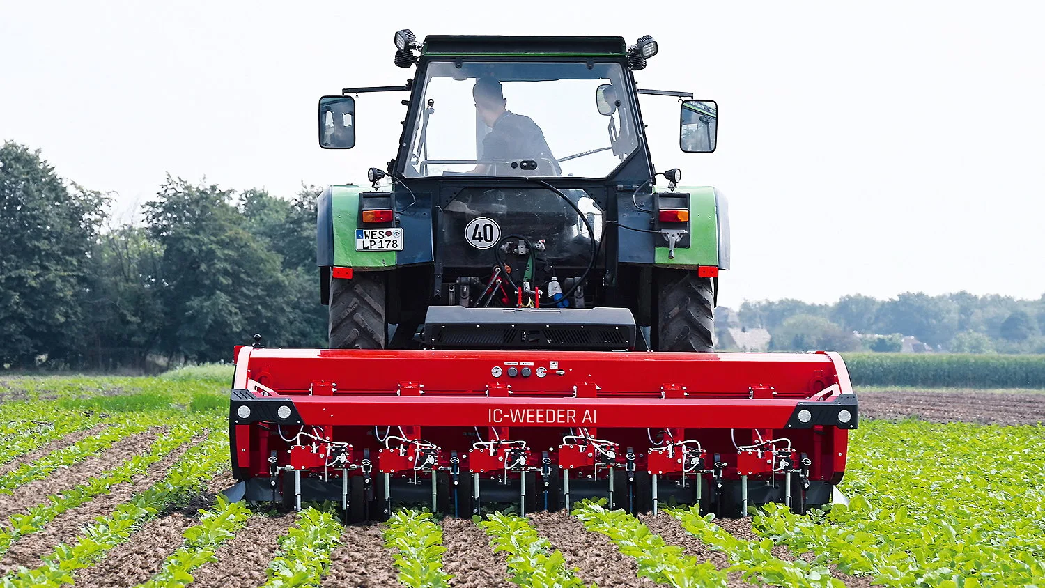 Lemken's IC Weeder operates using artificial intelligence developed by Track32.