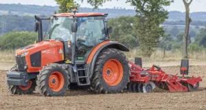 Options now available across Kubota's M6001 Series tractors include front-axle suspension, a front linkage and a front PTO.