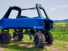 The Bakus vineyard robot developed by French manufacturer VitiBot.