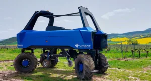 The Bakus vineyard robot developed by French manufacturer VitiBot.