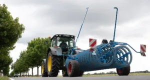 Lemken's VarioPack with its transport carriage on the road.