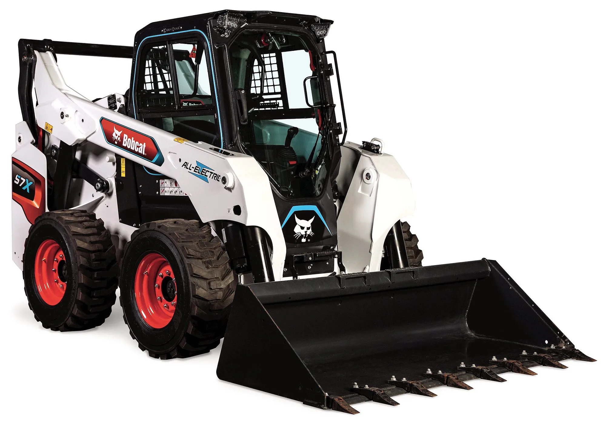 The all-electric Bobcat S7X skid-steer wheeled loader will support operators on environmentally sensitive sites, in noise-restricted areas and for indoor operation.