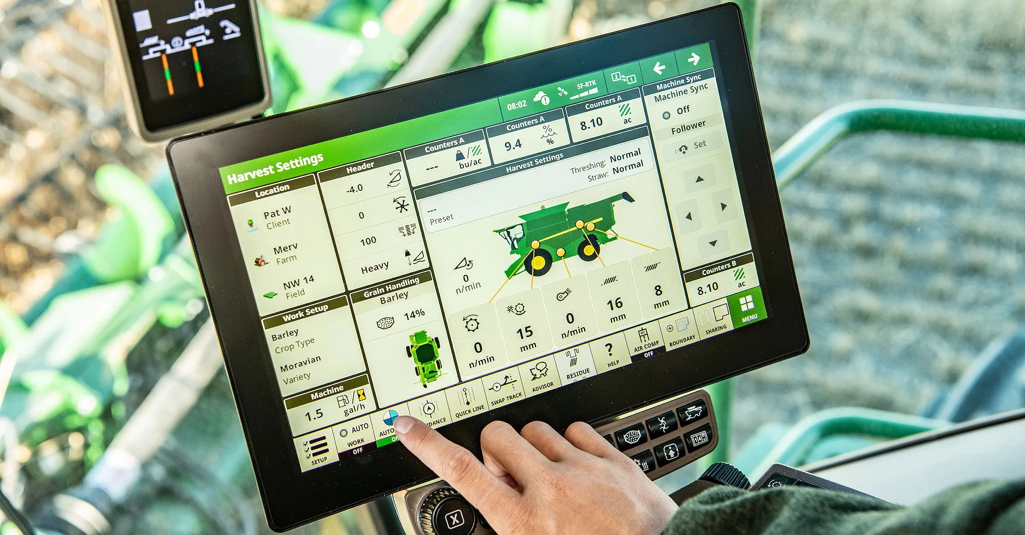 John Deere's new 12.8-inch G5Plus CommandCenter display.