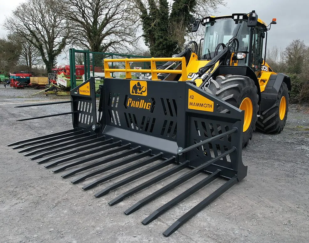 Prodig Attachments' latest Taurus and Mammoth folding silage forks all fold to 2.9m wide for transport.