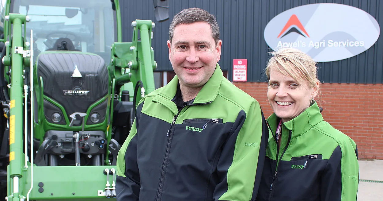 Arwel Evans and Georgina Cornock-Evans have taken on a new Fendt franchise at Arwel’s Agri Services in Mid Wales.