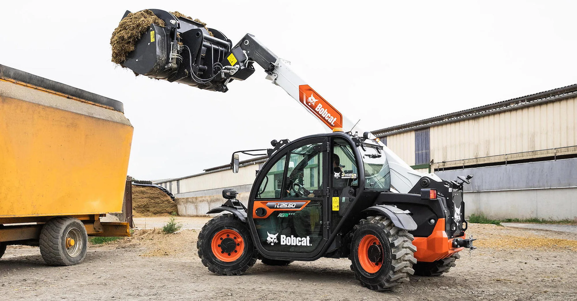 The new Bobcat TL25.60 Agri is powered by the company's 56Kw D24 Stage V diesel engine. 