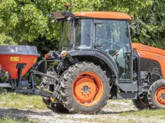 Kubota's M5102 tractor is only 1.2m wide in its narrowest configuration.