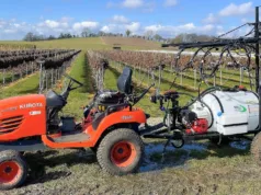 This Martin Lishman 250-litre Trailed Midi-Spray has been customised for a North Yorkshire fruit farm.