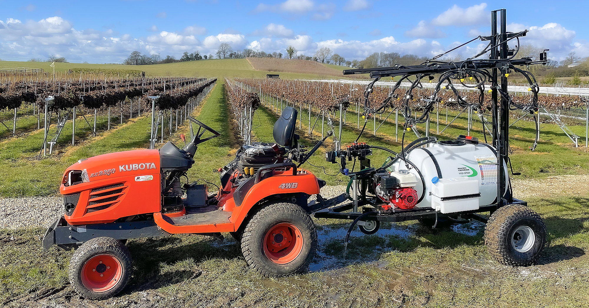 This Martin Lishman 250-litre Trailed Midi-Spray has been customised for a North Yorkshire fruit farm.