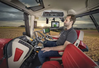 The new Case IH Puma AFS Connect tractors have a new cab design with eight per cent more volume, giving the operator more head and leg room and additional storage.