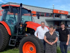 Chris (left), Hilary and Thomas Gibson of GGM are expanding into the agricultural sector with Kubota.