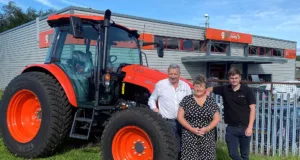 Chris (left), Hilary and Thomas Gibson of GGM are expanding into the agricultural sector with Kubota.